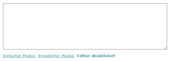 HTML-Editor Text-Modus